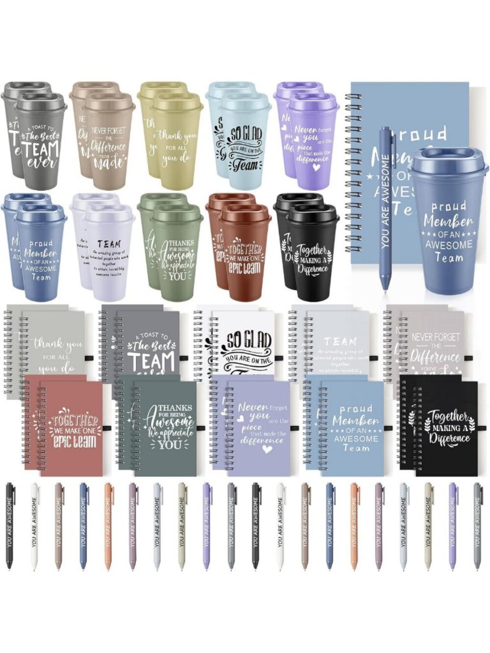 60 Pcs Employee Appreciation Gift Set - Dark Color, Thoughtful & Unique Gifts